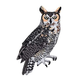 Great Horned Owl Iron On Embroidered Applique Patch