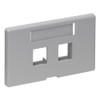 Leviton 49910-HG2 2-Port QuickPort Modular Furniture Faceplate, Grey,White