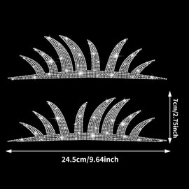 TOMALL 2Pcs Car Headlight Bling Eyelashes Stickers Diamond Cute Auto Eyelid Decoration Fake Eyelash Decals for Car Truck Headlamp Headlight Eyelashes Vehicle Body Sticker Window Decals (White)