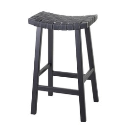 Deco 79 Rustic Birch Bar Stool, 18" x 11" x 30", Black