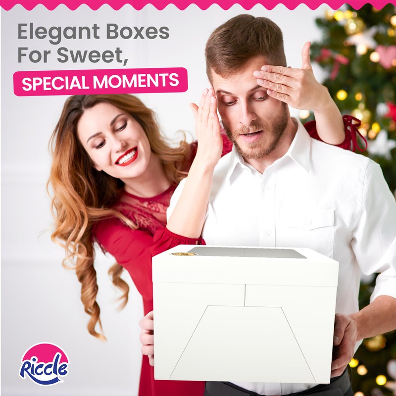 RICCLE 15pcs Cake Boxes, 10x10x8 Inches Tall Cake Box with