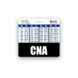 CNA Badge Buddy Horizontal w/Height & Weight Conversion Charts (Black)