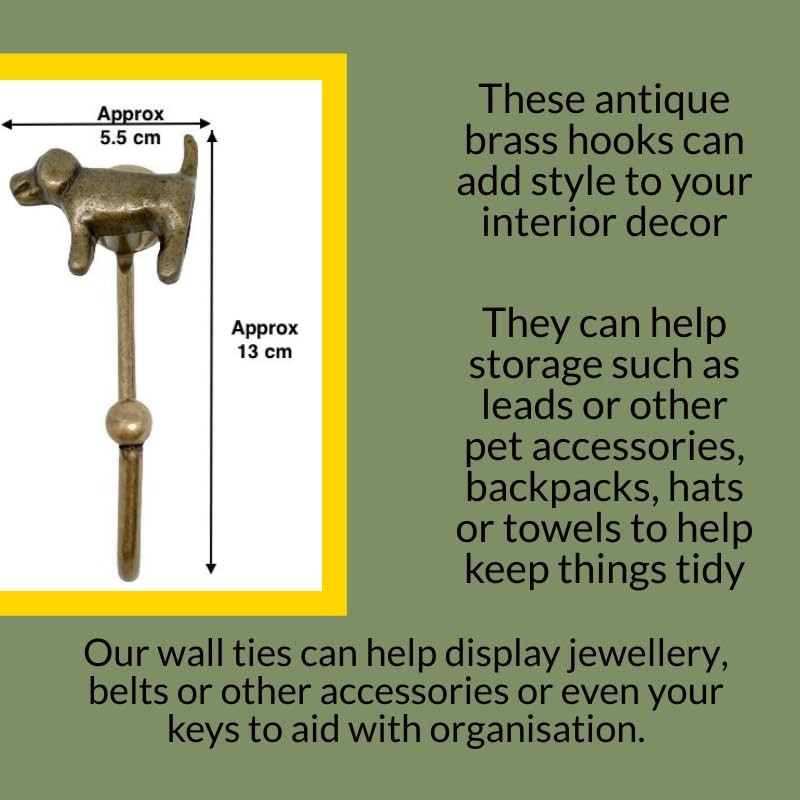 Knobs By Blossom Vintage Antique Brass Iron Wall Hooks Tie
