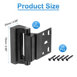 PATIKIL Home Security Door Reinforcement Lock, 2 Pcs Aluminum Alloy Home Security Door Lock with 10 Screws for Inward Swinging Door to Enhance Your Home Safety & Privacy, Black