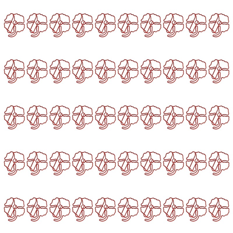 50Pcs Leaf Paper Clips 4 Leaf Clover Design Strong Metal