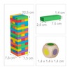 Relaxdays Colourful Wooden Wobble Tower, Stacking Tower Skill Game with