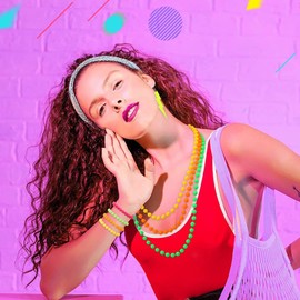 3/4Pairs Neon Earrings for Women 80s 90s Outfits for Women Neon Shirts for Women Acrylic Lightning Star Drop Dangle Earrings Retro Neon Accessories for Party