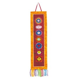 'Tibetan Wall Hanging 7 Chakras Brocade 25x100 cm
