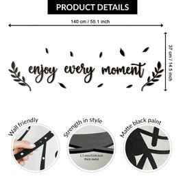 Enjoy Every Moment Metal Sign – Boho Decor, Modern Metal Artwork, Farmhouse Bedroom Accent, Inspirational Rustic Piece, Stylish Kitchen Display, Chic Home Addition, Unique Family Sign for Any Space