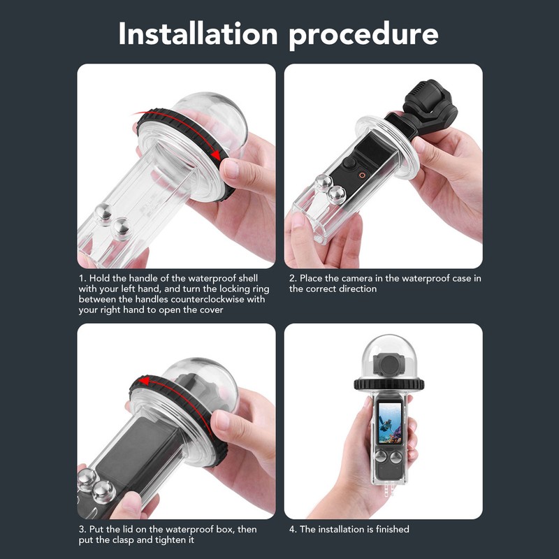 Action Camera Waterproof Housing Case 40m Protective Underwater Dive Housing