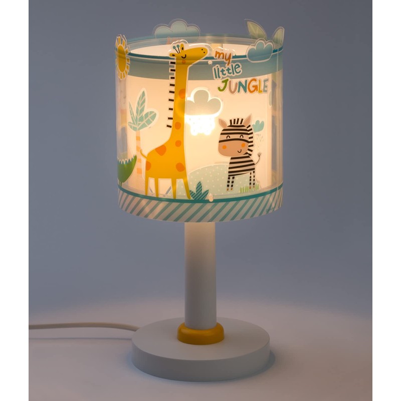 Dalber Children's Table Lamp, Bedside Lamp, Little Jungle, Jungle, Animals,