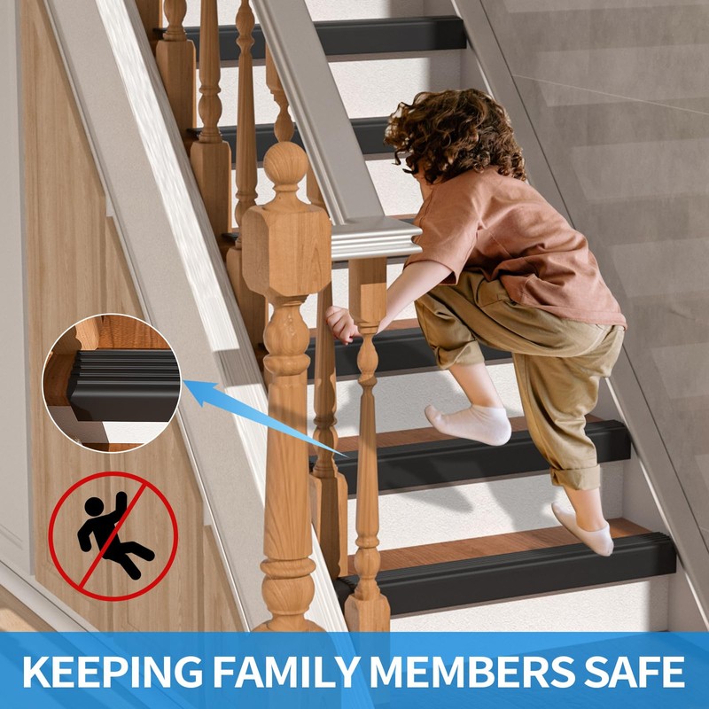 Elvone Stair Nosing, Rubber Edging Guard Trim Self Adhesive, Vinyl