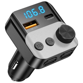 Bluetooth 5.3 FM Transmitter for Car,36W PD&18W QC3.0 Fast Car Charger Wireless Radio Adapter Bass Sound Music Player Car Kit with Hands-Free Calling
