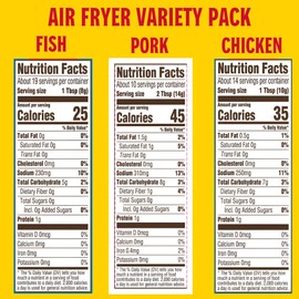 Louisiana Fish Fry Products Louisiana Fish Fry, Air Fry Variety Gift Pack - Chicken, Fish & Pork - 5 oz (Pack of 6)