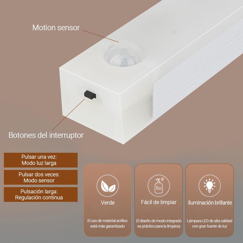 vantisan Luz LED de Interior, 2 Modos Ajustables, 30 cm,