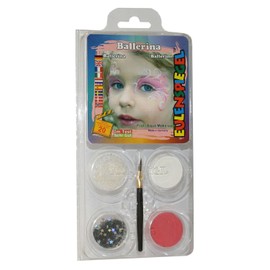 Eulenspiegel 204870 - Ballerina Motif Set, 2 Colours, 1 Powder, 1 Glitter, 1 Brush, 1 Set of Instructions (English language not guaranteed), for Approx. 20 Masks, Carnival, Theme Party