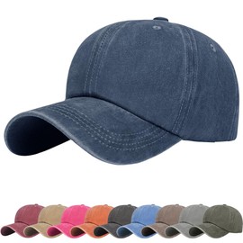 DURINM Baseball Cap Unisex Outdoor Cotton Baseball Caps Adult Casual Pure Colour Baseboard Baseball Cap Adjustable Cotton Cap Men and Women Baseball Cap Running Golf Leisure, navy, 58