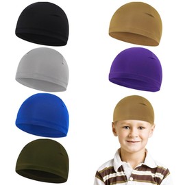 Besforta 6 Pieces Cooling Skull Caps for Kids Youth Cycling Skull Cap for Helmet Liner Football Sports Wicking Cap Running Hat