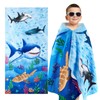 WERNNSAI Shark Kids Beach Towel for Boys - 30” x