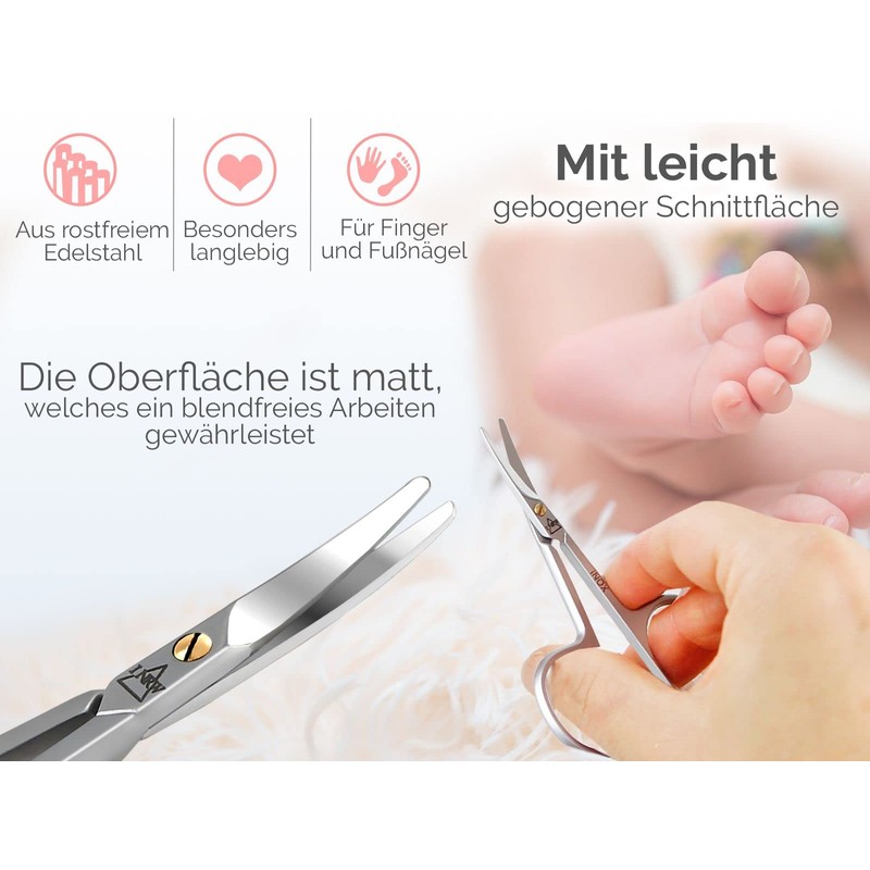 Baby Scissors Children's Nail Scissors Curved with Rounded Ends for