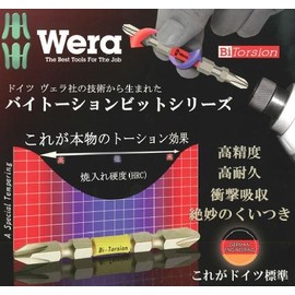 Wera 5WS2000 Slender Bite Torsion Bit, Set of 5, +2 x 2.6 inches (65 mm), 4.3 inches (110 mm) (3 Pieces)