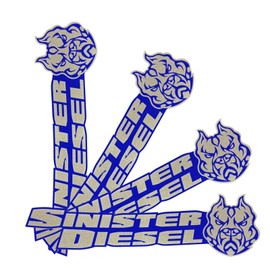 Sinister Diesel Stickers - 4 Pack 7"x2"