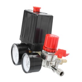 SHINEOFI 1 Set Air Compressor Switch with Pressure Control Valves Durable Four Hole Adapter for Air Compressor Supply Easy Installation Sturdy and Construction