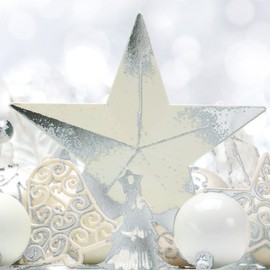 Sigel Christmas Design Paper White Stars Silver Embossing A4 90 g/m² Paper 25 Sheets
