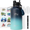 Swigina [2-IN-1 LID] 64 oz Insulated Water Bottle with Silicone