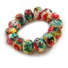 Avalaya Chunky Wooden Bead Colour Fusion Flex Bracelet (Multicoloured) -