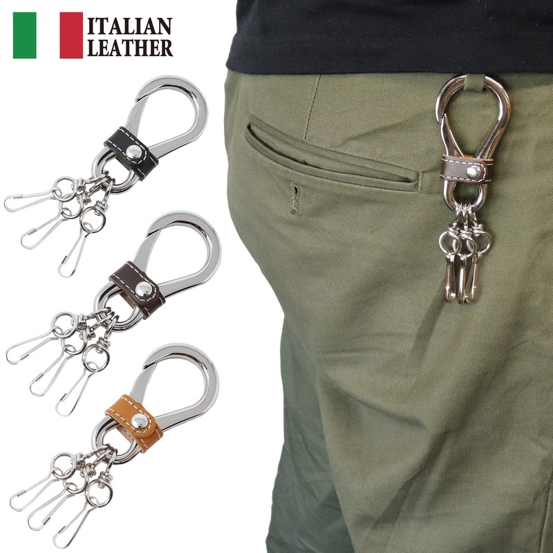 H.N.Z kil-004 Italian Leather Genuine Leather Carabiner Hook Key Chain,