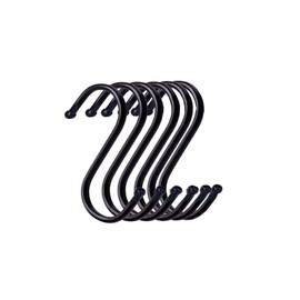 Xuamaea 6 Pcs S-Shaped Hooks,Multifunctional Hooks Suitable for Kitchens,Bathrooms,Living Rooms,Bedrooms,Etc-Black-S