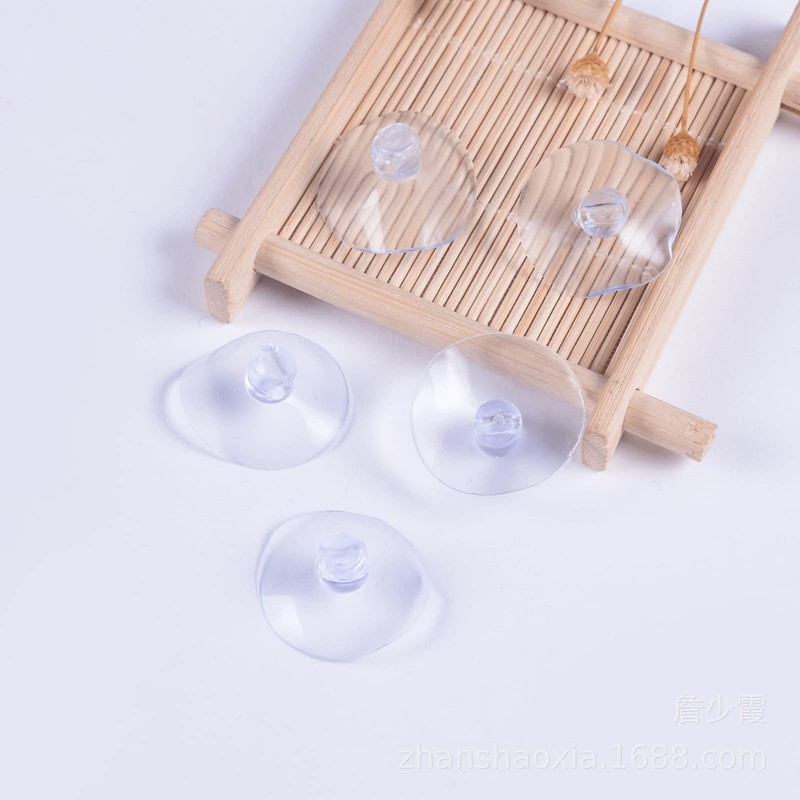 dophee 10-Pack Suction Cups for Glass Table Tops, Rubber Clear