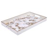 MAONAME White Decorative Tray with Handles, Plastic Serving Tray for