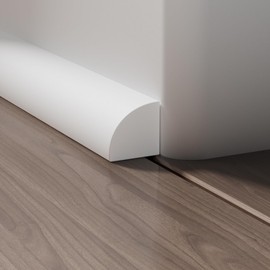 Flexible Quad Moulding, Peel and Stick, Corner Moulding Trim, Waterproof Rubber Quad Moulding, Suitable for Use on Floors, Bathrooms and Countertops (0.7” W x 0.86” H x 118” L,White)