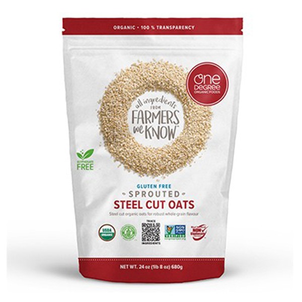 One Degree Organic Sprouted Steel Cuts Oats Gluten Free 680g