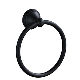 Matte Black Towel Ring for Bathroom 1 Pack, Kitchen Bath Towel Holder Hangers Wall Mount Heavy Duty Storage Stainless Steel…