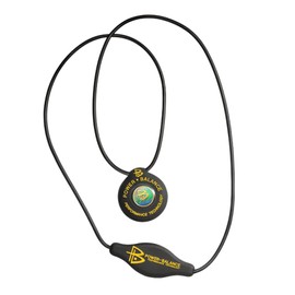 Power Balance Silicone Pendant Necklace for Men and Women, stretched sport necklace. (Black with Yellow)