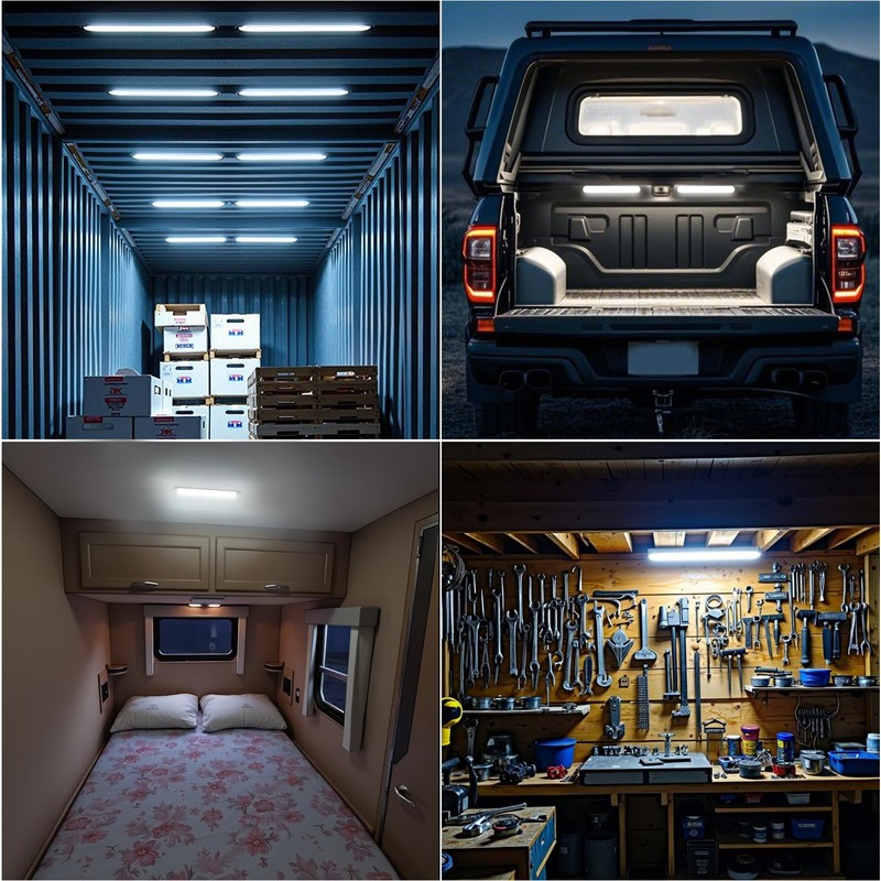 GZ5CG 12V Led Interior Light Bar 4 Packs 72Led 6500K