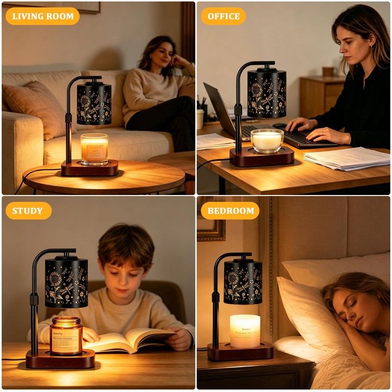 WIHTU Candle Warmer Lamp with Timer & Dimmer Dragonfly for