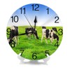 KiuLoam Farm Animal Cow Group Round Wall Clock Silent Non