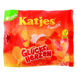 Katjes Family Lucky Hearts Fruit Gum Vegan Pack of 22 (22 x 250 g)