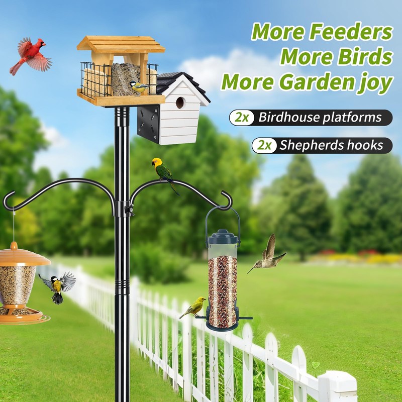 Bird Feeder Pole, 80 Inch Bird House Pole Stand for