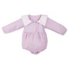 Salute Baby Girl Peter Pan Collar Romper Cotton Causal Long