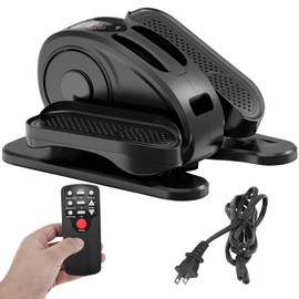 Under Desk Elliptical, Electric Seated Pedal Exerciser Quiet Compact Mini Elliptical Trainer with Display Monitor and Remote Control Home Office Leg Exercise Equipment for Seniors Adults