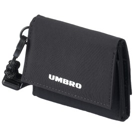 Umbro Men's Women's Trifold Wallet with Neck Strap, Lightweight Nylon, Compact Wallet, Mini Wallet with Coin Purse, black