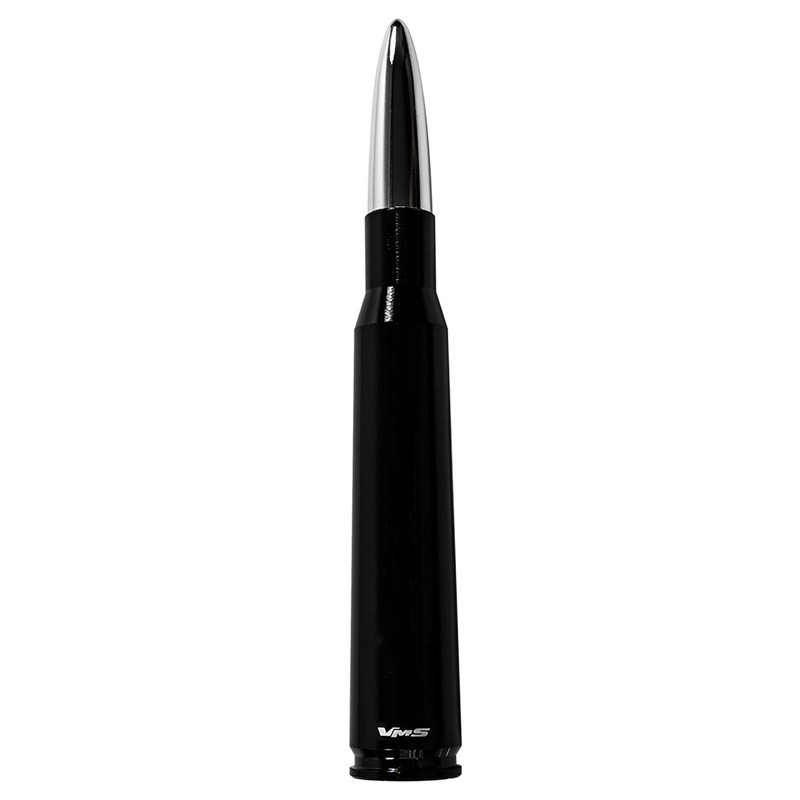 VMS Racing 50 Cal Caliber BLACK CHROME TIP BULLET ANTENNA
