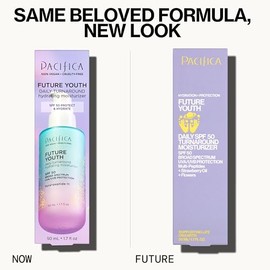 Pacifica Peptide Face Moisturizer Future Youth Daily Turnaround Hidratante, SPF 50 de amplio espectro, protección solar UVA/UVB, protector solar, hidr