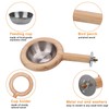 Bird Perch with Feeding Cup, Wood Stand and Cage Accessories