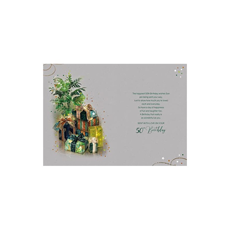 Cherry Orchard Son 50th Birthday LARGE Card Artistic Botanical Design